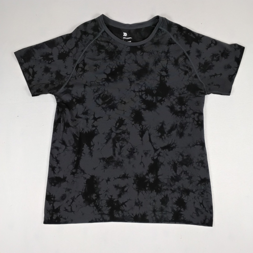 All In Motion Womens Gray Tie Dye Active Athletic Quick Dry Tee T Shirt Size L
